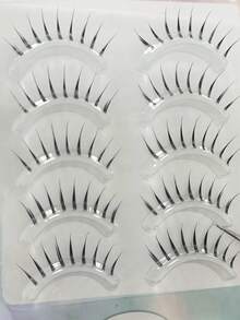 Girl Group Style False Eyelashes, One-Piece A-Shape Little Devil Style Eye Makeup, Japanese Natural Style, Girly Makeup Look, False Eyelashes, Natural Look, Simulated Transparent Upper Eyelashes - View 7