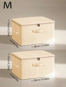 Foldable Linen Storage Box With Zipper Lid, Washable Dust-Proof Clothing Storage Bin With Handle, Collapsible Wardrobe Organizer, Suitable For Underwear, Clothing, Bedding And Miscellaneous Items - Beige - View 11