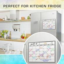 1pc Erasable Magnetic Refrigerator Calendar Whiteboard, Suitable For Monthly Planner, Kitchen Chore List, To-Do List, School Supplies, Back To School, No Residue, White Surface, Easy To Clean, Reusable - 1pc Message Board (S) - View 4