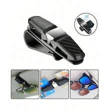 Car Sun Visor Glasses Holder - Magnetic Buckle Leather Material, One-Hand Operation, Non-Destructive Installation, Suitable For All Car Models, Car Interior Glasses Holder And Card Holder - Eyeglasses Clip - View 6