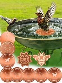 10pcs Bird Bath Copper Discs, 0.6mm Reinforced Pure Copper Cleaning Discs, Physical Water Purification, Suitable For All Seasons, Universal Fit For Outdoor Bird Baths, Bowls, Solar Bird Baths, Aquariums - Style A - View 8