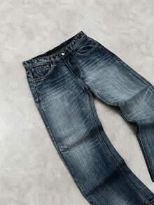 Men's Washed Denim Pants- Classic Structured Pants, All-Season Fabric, Unmatched Quality,Insanely Comfortable,Premium Looks, - Blue - View 4