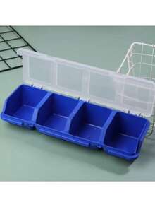 4-Compartment Plastic Screw Storage Box With Lid, Durable Multi-Function Hardware Tool Parts Organizer - A - View 4