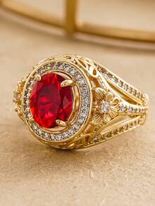 1pc Vintage Cubic Zirconia Ring For Women, Wedding Engagement Party Jewelry, Valentine's Day Gift - 1# - View 4