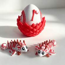 Cute Adorable 3D Printed Baseball Dragon Egg Model Set Plastic Toy Figurine Desktop Decor Sculpture Ornament Holiday Gift - Multicolor - View 6