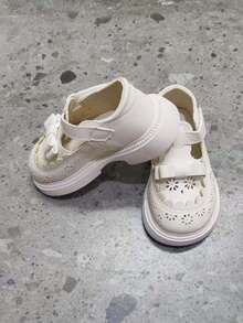 1 Paar Mädchen Mode Flache Slip-On Lederschuhe, Kleinkindschuhe, rutschfeste weiche Sohle Baby Lauflernschuhe, Mary Jane Schuhe, Outdoor Strand/Reise/Gehschuhe, geeignet für Frühling, Sommer, Herbst - Weiss - Übersicht 9