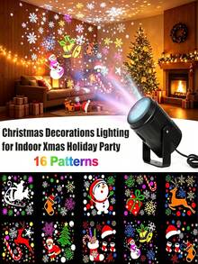 1pc Christmas Projection Light, USB Powered Christmas Projector, Landscape Decorative Light, LED Light, Decorative Atmosphere Light, Christmas Light, Holiday Decoration, Christmas Decoration, Suitable For: Party, Christmas, Gathering, Bedroom, Living Room, Outdoor - Multi-color light - View 3