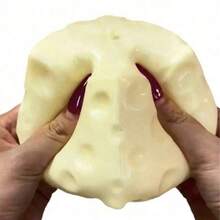 1pc Soft Hand Toy, Giant Pale Yellow Cheese Shaped, Filled With Coconut Oil Cream Cheese, Silent Stress Relief Sensory Toy, Suitable For Desktop Focus And Relaxation, 2026 Popular Non-Bouncing Fidget Toy - Multicolor - View 5
