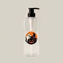 1pc/2pcs/3pcs 400ml Pumpkin And Ghost Cartoon Pattern Transparent Square Soap Dispenser, Refillable Shampoo, Body Wash And Conditioner Dispenser, Halloween Theme - Suitable For Halloween, Shower, Hotel, Kitchen Use - No Electricity Required - Clear - View 8