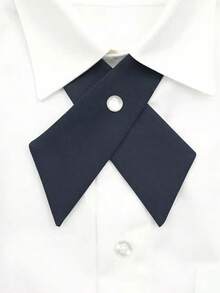 1pc Fashionable Academic Style Solid Color Cross Collar Graduation Gown, Suitable For Graduation Party Ceremony - Multicolor - View 7