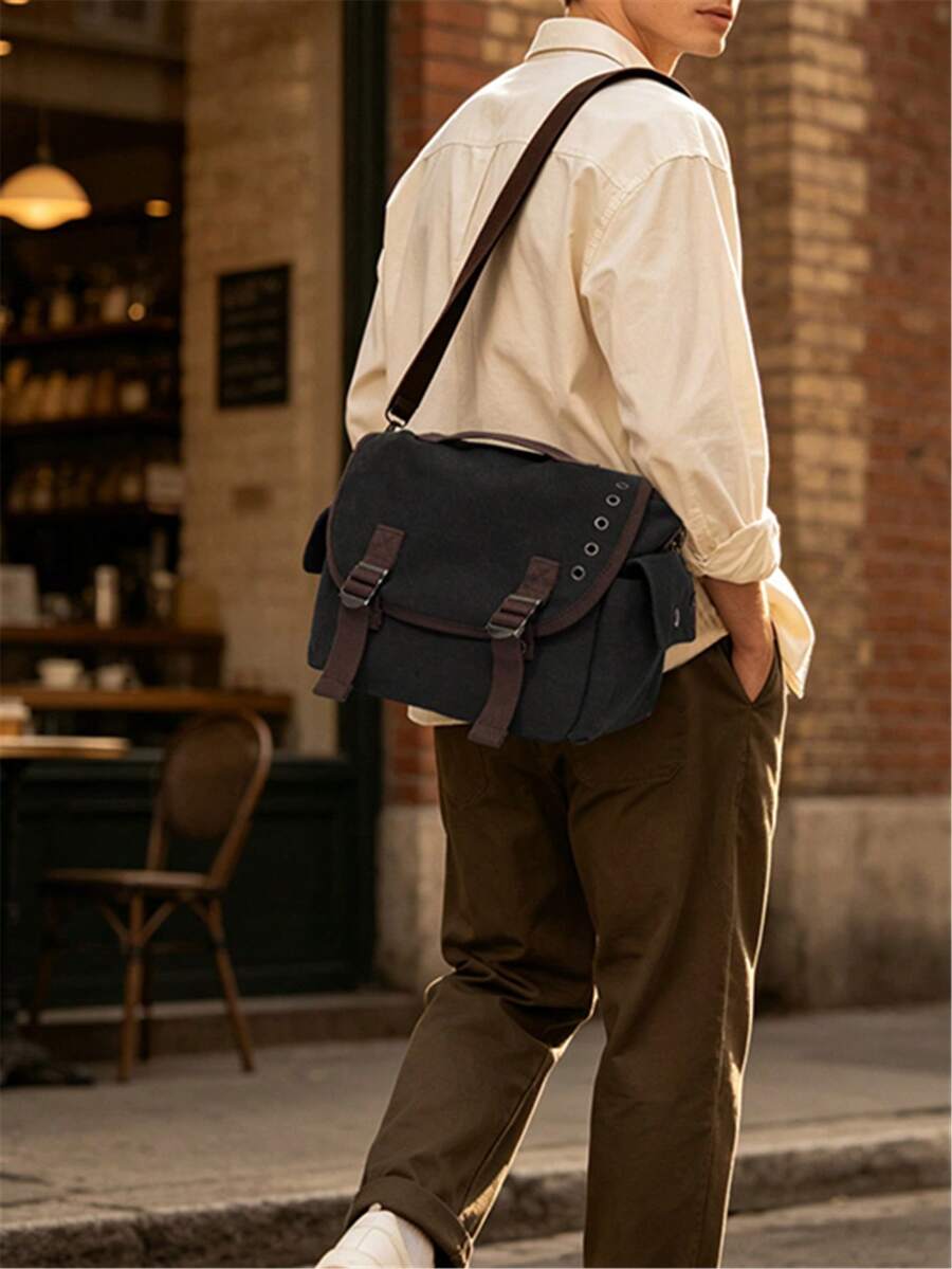 Versatile Flap Over Shoulder Crossbody Bag For Men