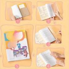 10pcs Back To School Transparent Book Covers Book Wraps Book Sleeves Book Protectors - Transparent - View 7