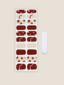 Emi Cured Gel Nail Strips , Clear Base, 20 Pcs Gel Nail Wraps, Stickers, UV Light Required, Salon Quality, Long Lasting,ES20 Cross-Border Wholesale Drop Shipping Red Book Same Style Nail Stickers Nail Stickers For Fingertips - Red - View 2