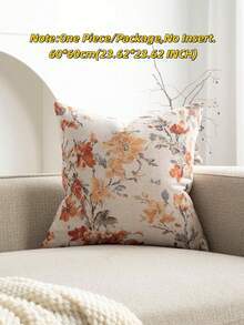 1 Stück Korallenorange (ohne Füllung) ländliches Blumenmuster Kissenbezug, modischer Vintage bequemer Jacquard-Stoff + Kunststickerei-Textur Kissenbezug, geeignet für tägliche Heimdekoration, Sofa, Bett, Schlafzimmer, Geschenk, Feiertagsdekoration, alle Jahreszeiten - Koralle Orange - Übersicht 12