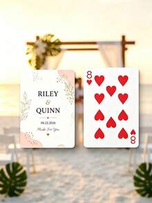 Personalized Floral Custom Playing Cards Set (54 Cards) With Metal Gift Box, Custom Name & Date Souvenir, Wedding Guest Book Alternative And Reception Party Game, Fun Family Tabletop Entertainment, Ideal Anniversary Gift For Newlyweds, Friends And Family - Multicolor 3 - View 10