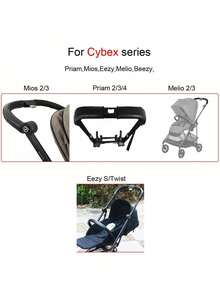 PU Leather Stroller Handle Cover, Anti-Scratch Handle Refurbishment Protective Sleeve, Suitable For Cybex Priam, Chicco Best Friend, Mios, Bugaboo Vista, Cruz, Minu - Black - View 4