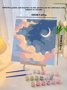 成人数码油画，丙烯颜料，简易成人数码油画，适合初学者，DIY数码油画，可作礼物或家居墙面装饰，尺寸：20英寸宽 x 20英寸长 / 30英寸宽 x 30英寸长 - 藍黃色 - 查看 8