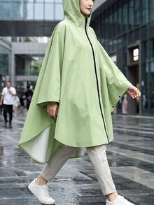1pc Unisex Hooded Rain Poncho, Waterproof Cape-Style Raincoat, Lightweight Packable Rainwear For Outdoor Cycling Hiking Travel - Stylish Heavy-duty Raincoat - View 3