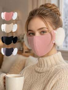 Masker Wajah 2-in-1 yang Dapat Dilepas dengan Pelindung Telinga, Motif Awan, Hangat & Lembut, Pelindung Telinga 3D yang Tipis dan Bernapas, Masker Wajah Luar Ruangan Tebal Tahan Angin dan Dingin untuk Musim Gugur/Dingin - MultiWarna - View 6