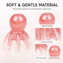 2pcs Octopus Head Scalp Massage Shampoo Brush, Resin Octopus Comb For Head Massage, Gua Sha Acupuncture SPA Function Design, Suitable For Daily Scalp Care, Relaxation Massage And Health Maintenance - Multicolor - View 2