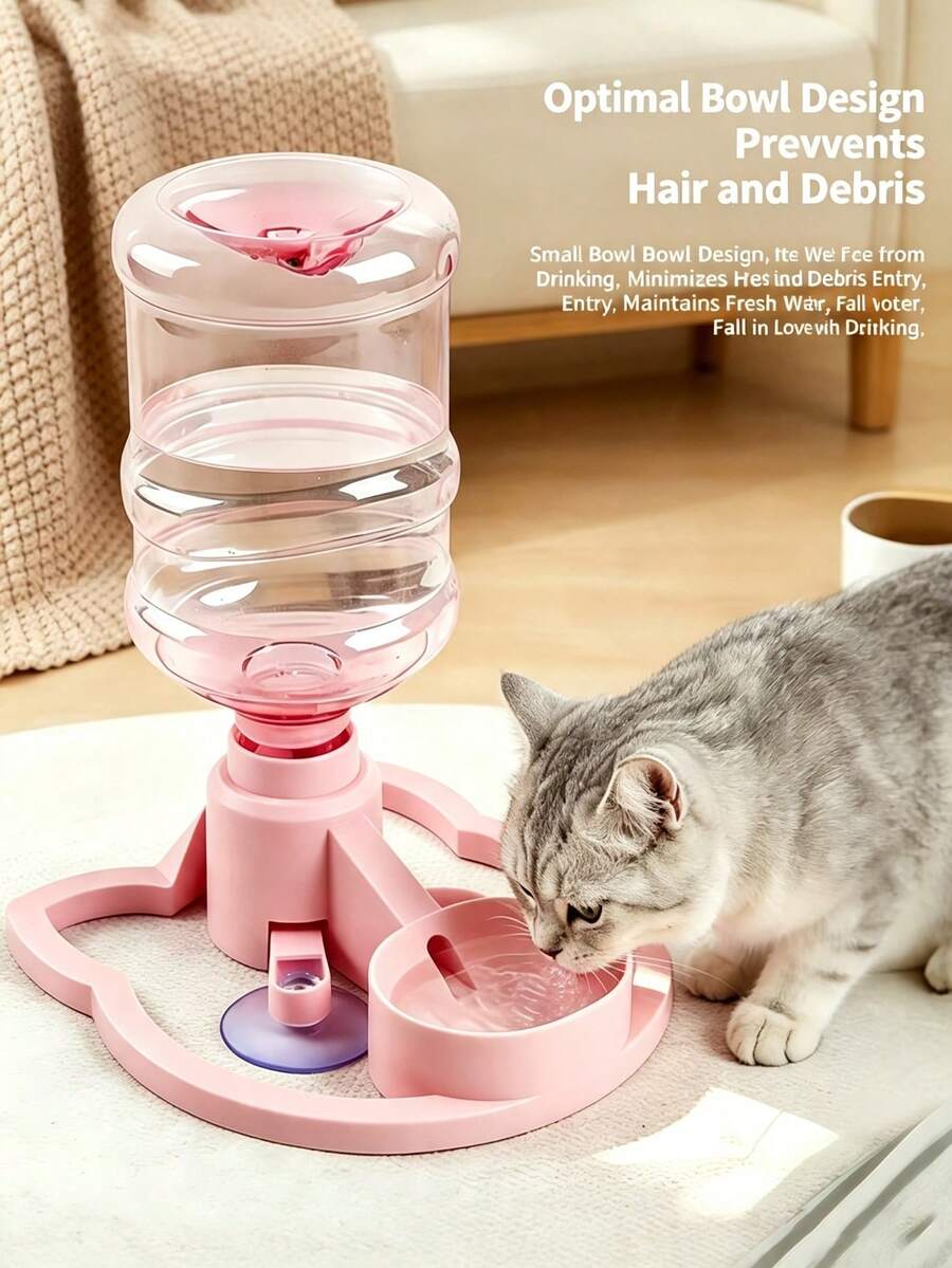 New Adjustable Height Automatic Pet Water Dispenser, No Filter/No Power Required, Automatic Water Flow, Bottom Equipped With Super Strong Suction Cup And Anti-Slip Pad To Prevent Pet From Knocking Over During Play - 1L - View 1