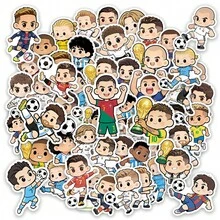 FIFA 50張克里斯蒂亞諾·羅納爾多與梅西足球貼紙，可愛卡通球員，7號與10號球衣，獎盃與足球圖案，適合球迷 - 多色1 - 查看 2