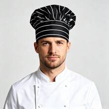 Adjustable Classic Chef Hat, Pleated Chef Hat, Unisex Breathable Tall Chef Hat, Suitable For Cafe, Restaurant, Kitchen - 1Pc - View 3