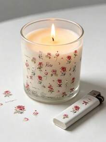 1/2pcs Vintage Red Rose Floral Print Decorative Stickers, Mini Flower Bow Handwritten English Letter Pattern Waterproof Self-Adhesive Decals, Universal For Camera Earphone Case And Portable Digital Items, Small Object Aesthetic Decoration Stickers - Vintage Rose Stickers - View 2