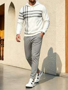 Men's Business Printed Hoodie & Pants Set - Multicolor - View 3