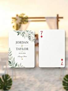 Personalized Floral Custom Playing Cards Set (54 Cards) With Metal Gift Box, Custom Name & Date Souvenir, Wedding Guest Book Alternative And Reception Party Game, Fun Family Tabletop Entertainment, Ideal Anniversary Gift For Newlyweds, Friends And Family - Multicolor 3 - View 9