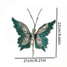 Artificial Butterfly Decorations With Clip Realistic 3D Sequins Butterfly - Green - View 7