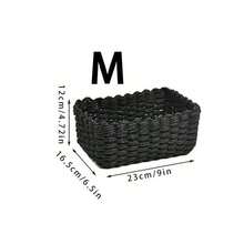 1pc/3pcs Handwoven Paper Rope Storage Basket Set, For Home Organization & Storage, Suitable For Living Room, Bedroom, Cabinet, Office, Home Decoration, Farmhouse Decor (Small + Medium + Large), Shelf Baskets, & Valentine's Day Decoration - Black - View 14
