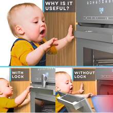 1/2 buah Pengunci Anak, Pengunci Oven Abu-abu, Bahan Tahan Panas, Mudah Dipasang & Digunakan, Tidak Membutuhkan Alat, Mencegah Luka Bakar dan Cocok untuk Penggunaan Oven, Penggunaan Dapur - MultiWarna - View 8