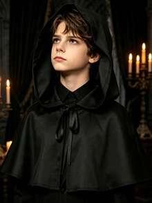 Halloween Cloak Set - Grim Reaper Cloak - Medieval Hooded Cloak - Wizard Headpiece Cloak - Multicolor - View 4