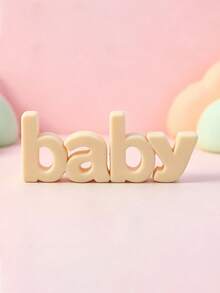 1pc Blue Bear Theme Cake Topper, Rocking Horse Train Blocks Decoration, Baby Birthday Dessert Table Accessory, Baby Shower Decoration - Multicolor - View 10