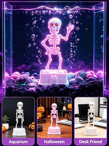 Đồ trang trí bong bóng bể cá hình bộ xương nhảy múa khớp cử động được, vật trang trí để bàn giảm căng thẳng cho người lớn văn phòng, phụ kiện cảnh quan bể cá Halloween - Nhiều màu - Xem 1