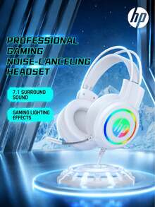 HP H100 Professional Gaming Headset Immersive Sound Effect High-Definition Noise Canceling Microphone Multi-Color RGB Lighting Adaptive Headband Music/Gaming Dual Mode Compatible With PC And Phone Optional Cute Cat Ear Accessory - View 4