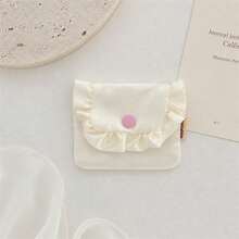 Ruffle Flap Coin Purse, Polka Dot Bow Card Holder, Travel Portable Earphone & Lipstick Storage Bag - Multicolor - View 20