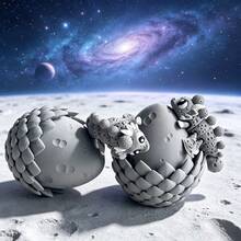 Cute Adorable 3D Printed Moon Dragon Egg Model Set Plastic Toy Ornament Desktop Decor Sculpture Holiday Gift - Multicolor - View 5