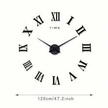Acrylic Wall Clock, Vintage Roman Numeral & Pointer Design, Asymmetrical Shaped Panel, DIY Decoration Easy Installation (No Tools Required), Suitable For Office And Other Locations - 1PC - View 3