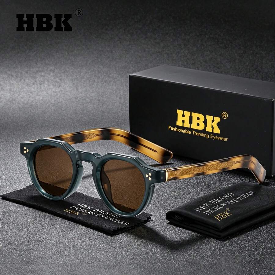 HBK New Casual Men's Fashion Glasses, Fashionable Temple Design, CP+PC Frame, Unisex, Daily Accessory, Suitable For Vacation And Beach - K40778 - View 1
