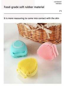 1pc Heart-Shaped Pet Bath Brush, Built-In Shampoo Dispenser, Massage Comb Design, Easy To Clean After Bathing, Compact And Portable Pet Bath Brush - Multicolor - View 5