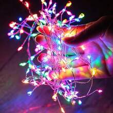 USB Powered Multi-Color Firecracker LED String Lights, Full Cluster Design With Bright LED Beads, 8 Adjustable Lighting Modes, Suitable For Windows, Bedrooms, Wedding Backgrounds, Parties And Holiday Home Decor, Creating A Dynamic Festive Atmosphere - USB Firecracker Light - View 2