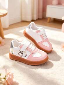 Girls' Cute Rabbit Casual Sneakers, Kids' Skate Shoes - Pink - View 7