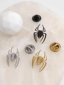 suteyi Gothic Spider Metal Lapel Brooch, Cool Animal Spider Brooch, Halloween Cosplay Costume Accessory, Suitable For Suit, Shirt, Jacket, Men's Gift - Multicolor - View 3