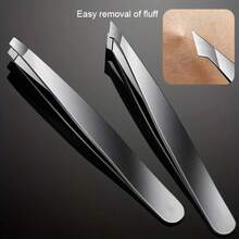 4-Piece Eyebrow Tweezers Set, Stainless Steel, Professional Beauty Tool Set For Fine Hair Removal And Facial Hair Trimming - View 7