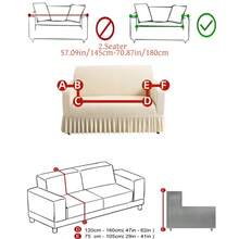 1PC Fleece Fabric Anti-Slip Elastic Decorative Sofa Cover, Jacquard Carved Leaf Design, Pet-Friendly Anti-Dirt Anti-Dust, Suitable For 1/2/3/4 Seater Sofa, All Seasons - Beige - View 11