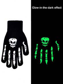 New Halloween Glowing Skeleton Gloves, Grim Reaper Bone Full Finger Gloves, Suitable For Cycling And Halloween Parties - Multicolor - View 11