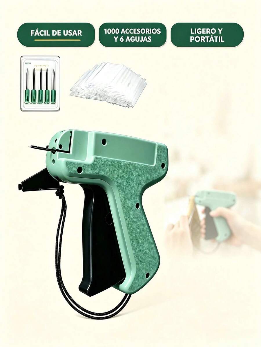 KOKILA Labeling Gun Kit With 1000 Plastiflecha 5 Needles - Green - View 1
