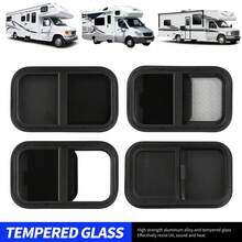 Wohnmobil Schiebefenster mit abgerundeten Ecken – Wasserdichtes Aluminium-Fenster mit UV-Schutz & schwarzer Pulverbeschichtung – Für Camper, Wohnwagen & Nutzfahrzeuge – 535x335mm - A - Übersicht 7